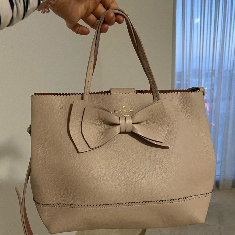 Kate Spade Scallop Bow Tan Satchel